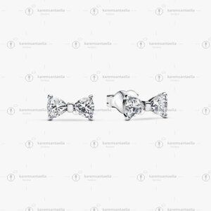 Pandora Sparkling clear Bow Stud Earrings